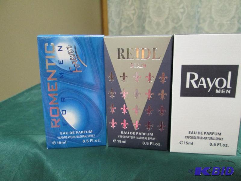 lot 160 image: Qty 3 For men Rayol, Reidl, and Romantic fore...