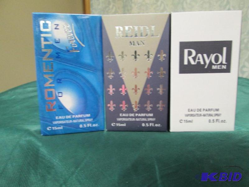 lot 162 image: Qty 3 For men Rayol, Reidl, and Romantic fore...