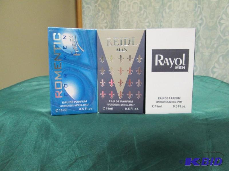 lot 163 image: Qty 3 For men Rayol, Reidl, and Romantic fore...