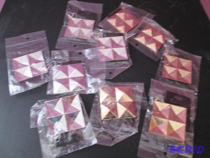 lot 85 image: lot of copper and silver square earringsbrand...