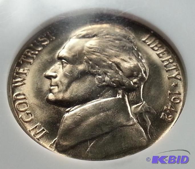 lot 13 image: 1942-D Jefferson Nickel MS66