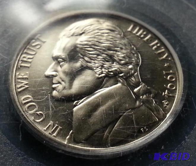 lot 14 image: 1994-P Jefferson Nickel MS69 SMS FS