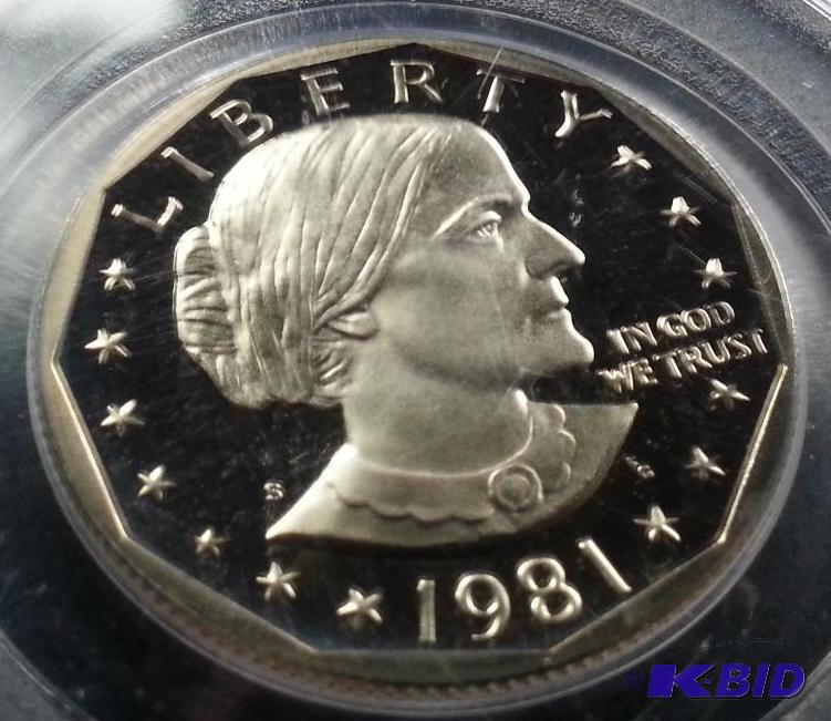 lot 15 image: 1981-S Susan B Anthony PR69 DCAM T1