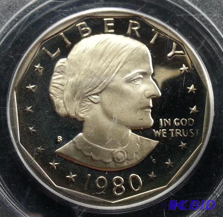 lot 16 image: 1980-S Susan B Anthony PR69 DCAM