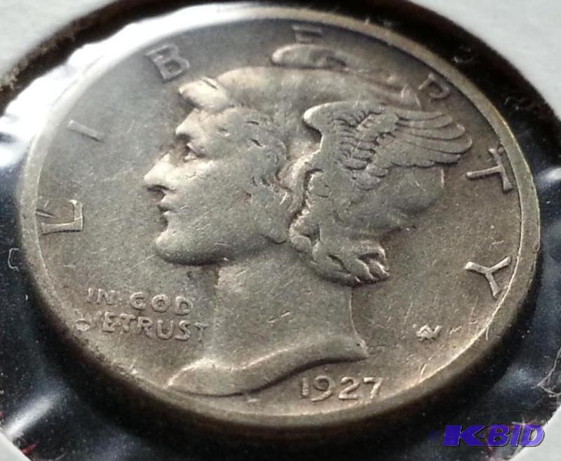 lot 24 image: 1927-D Mercury Dime Better Grade