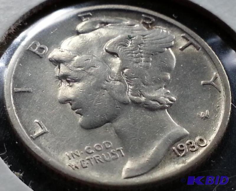 lot 26 image: 1930-S Mercury Dime Better Grade