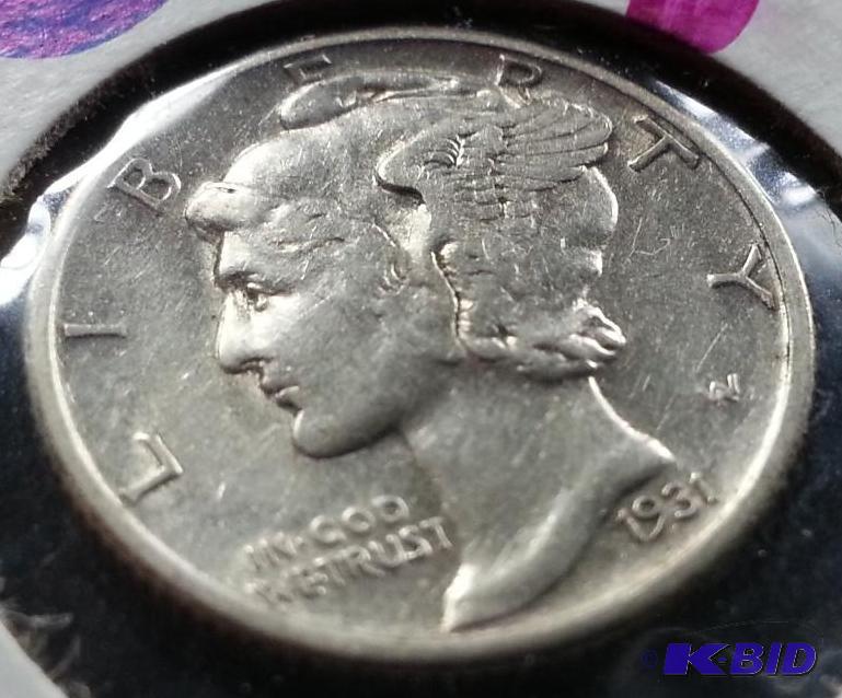 lot 28 image: 1931-S Mercury Dime Higher Grade