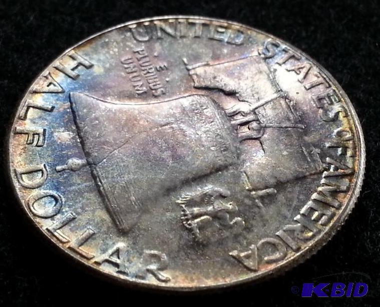 lot 34 image: 1958 Franklin Silver Half Dollar Higher Grade