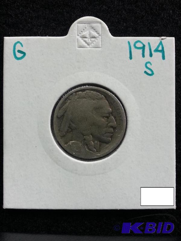lot 44 image: 1914-S Buffalo Nickel Better Date