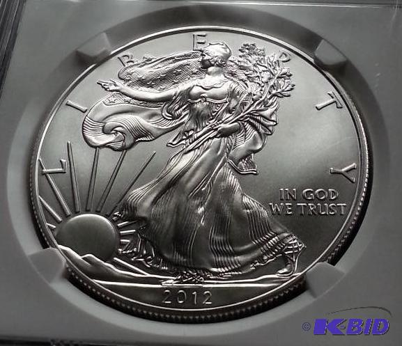 lot 6 image: Brilliant 2012 (W) American Silver Eagle - Fi...