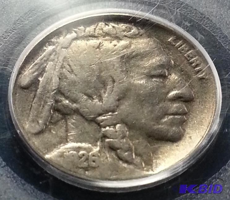 lot 9 image: 1926-S Graded Buffalo Nickel