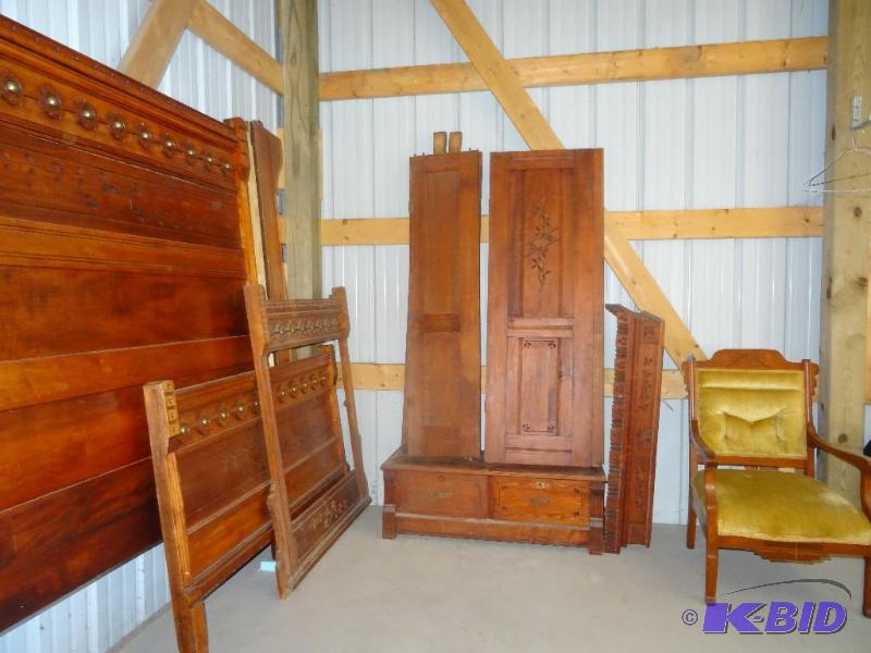 Antique wood cabinet. In pieces. Will need to...