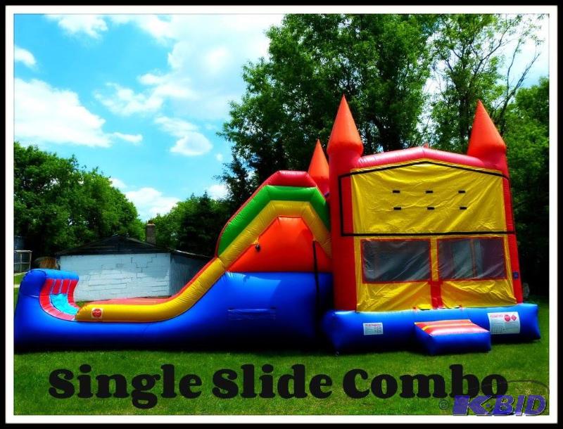 lot 2 image: Single Slide Combo Commercial Bouncy Inflatable