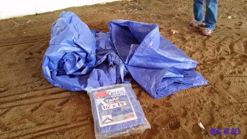 lot 36 image: Lot of 3 16 x 15 Tarps, 1 NIP