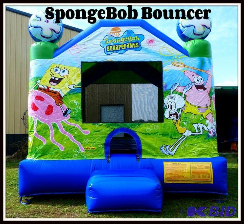 lot 9 image: Ninja Jump SpongeBob Commercial Bouncer Inflatable