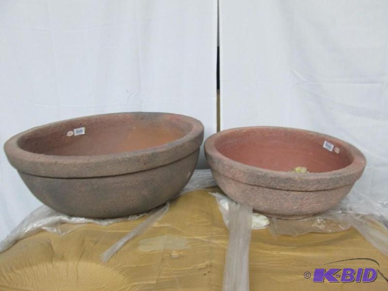 Set of Ironstone Sandblasted Rim Bowls