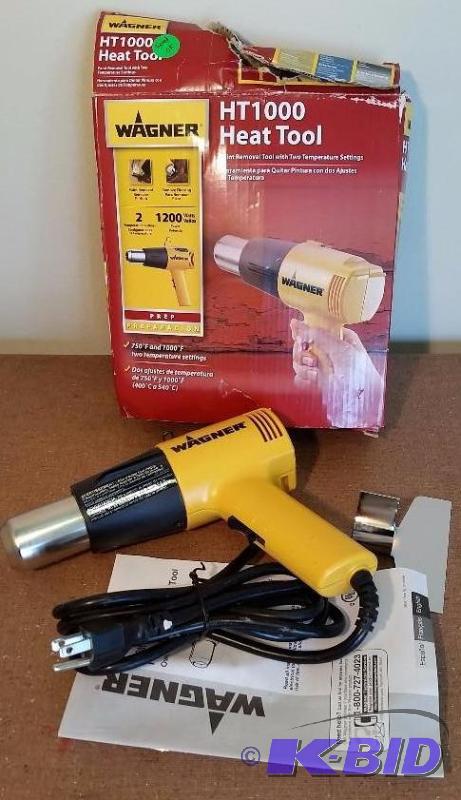 lot 24 image: Wagner HT1000 1200 Watt Heat Gun.  Used Customer Return.  Powered on, heats tested.