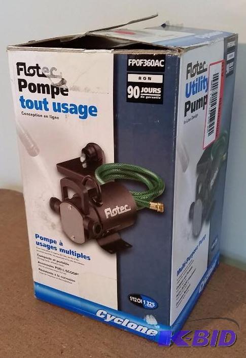 lot 34 image: Flotec Utility Pump.  Multi-purpose Pump.  Used Customer Return.  Tested Works