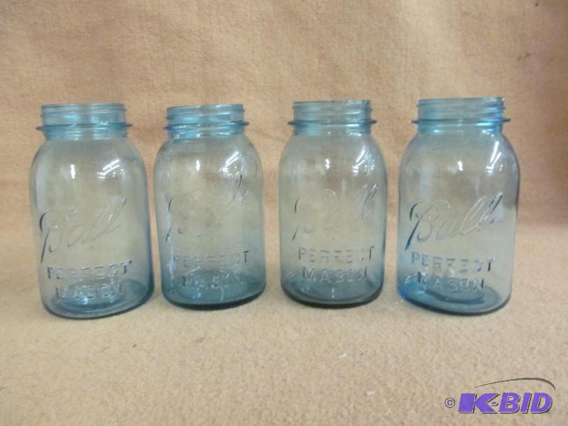 Blue mason jars