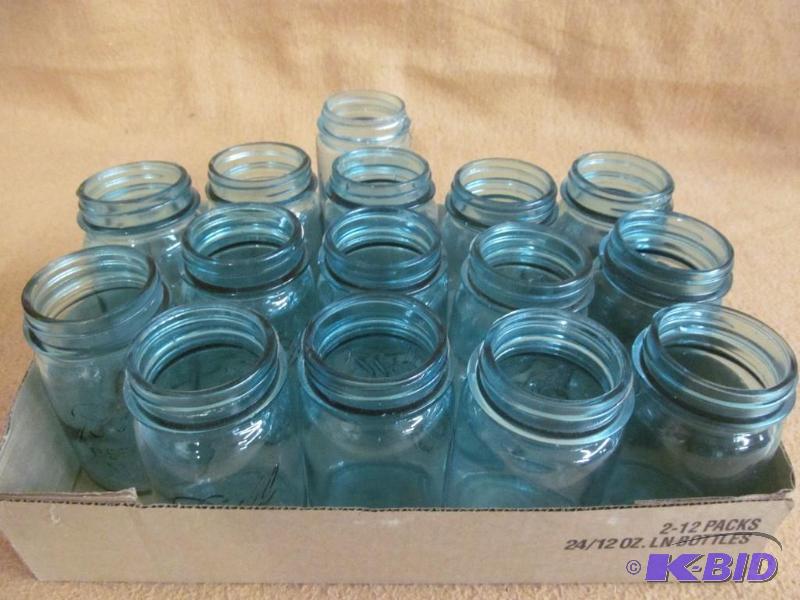 Blue mason jars