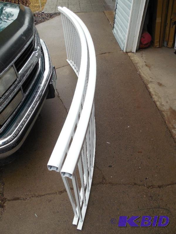 2 curved Pieces of railing 34 H x 9 Long White