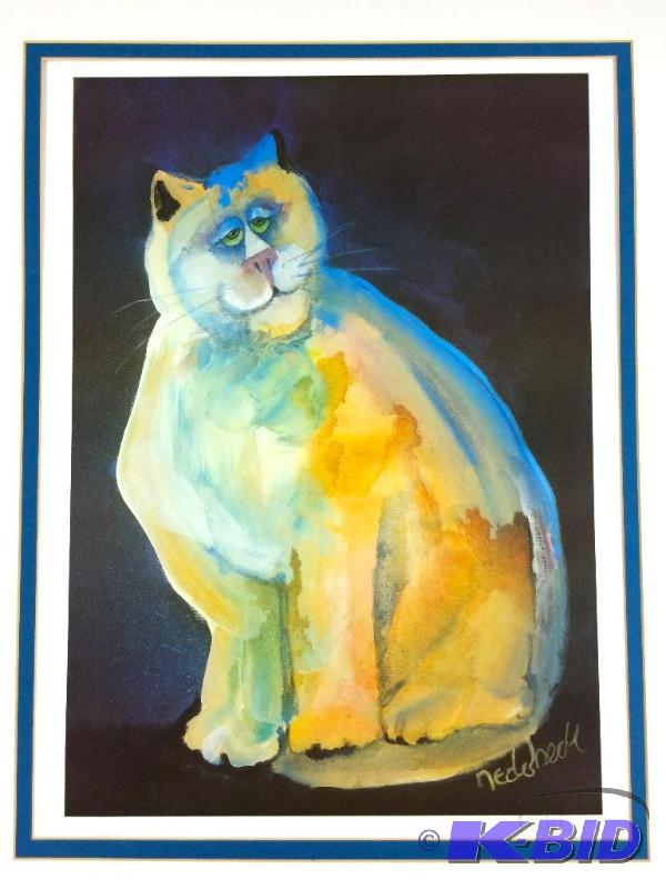 lot 18 image: Lot of 2 Drypoint Etching & Large Framed Print by WELL KNOWN  listed artist Nedobeck