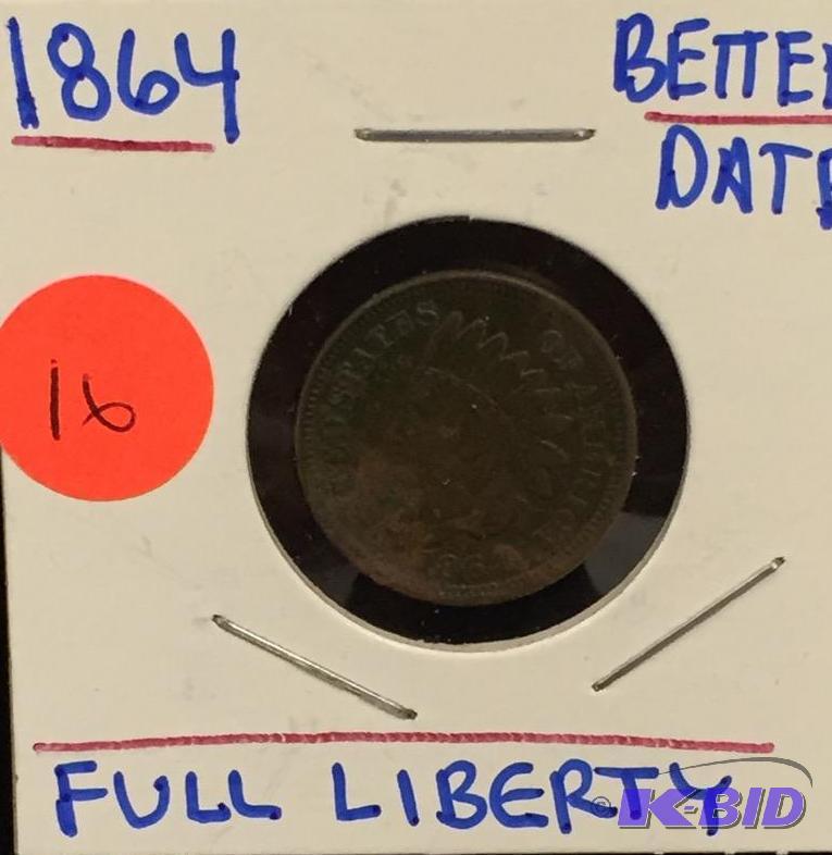 1864 Indian Head Cent with a Fill Liberty Better Date