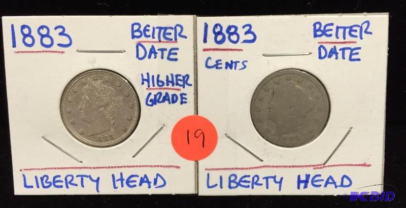 1883 Liberty Head Nickel Higher Grade and 1883 Cents Liberty Head Nickel Better Date
