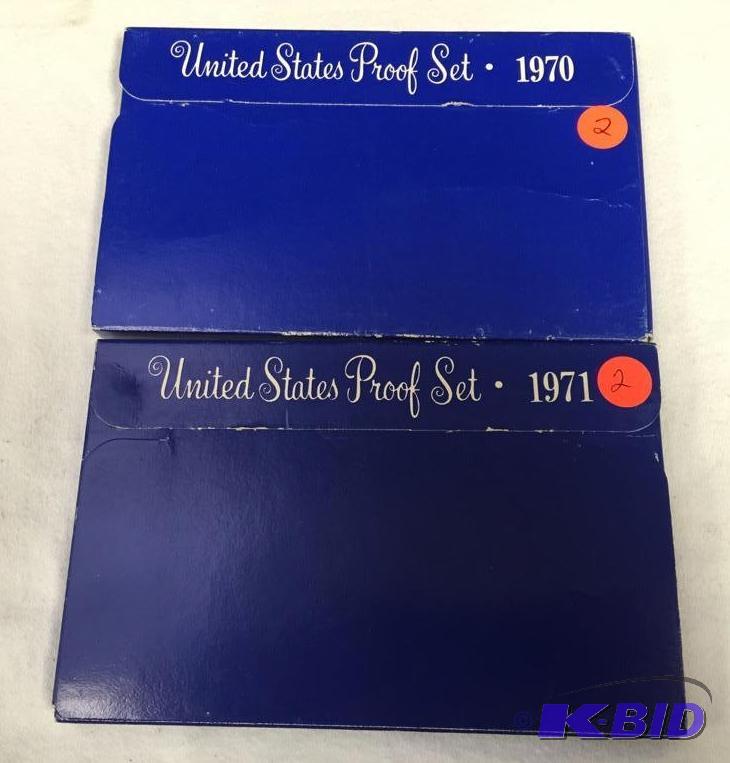 1970-S Proof Set with Cameo Dime and 1971-S Proof Set with Cameo Cent