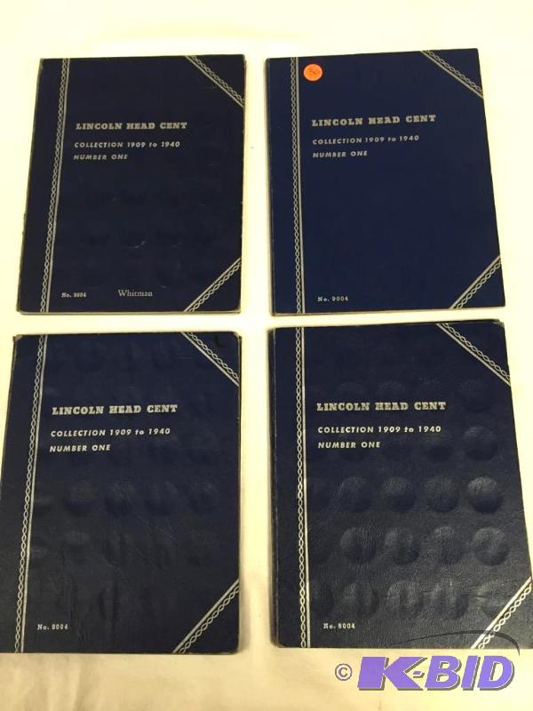 4 1909-1940 Partial Lincoln Cent Books including better dates 09, 13-D, 16-D, 17-D, 17-S, 21-S,26-D,