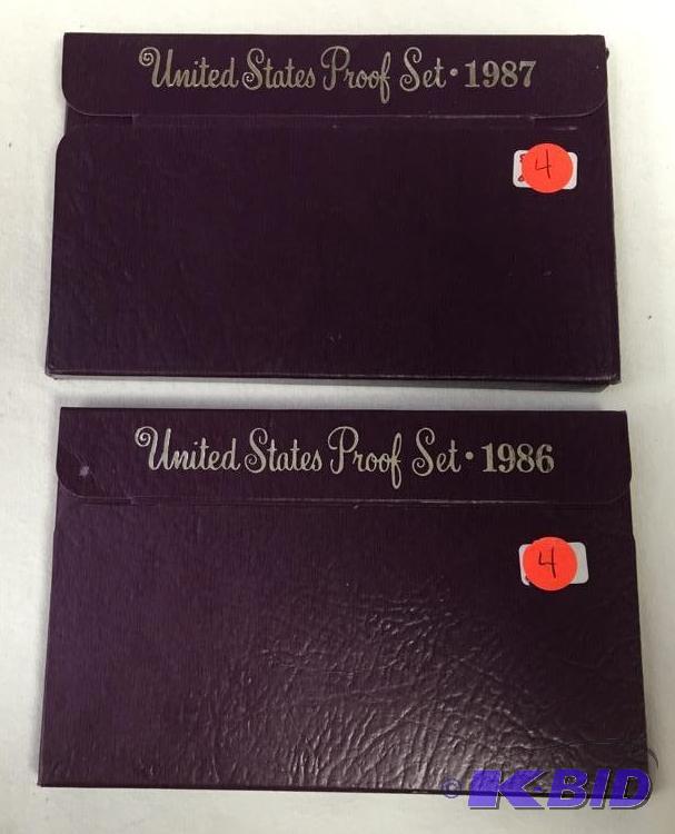 1986-S Proof Set and 1987-S Proof Set