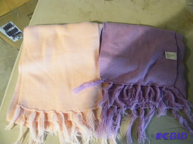 lot 100 image: Lot of 2 Scarves - One pink - One purple - Ne...