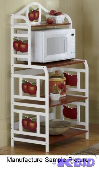 lot 125 image: Wooden Apple Microwave Cart - Composite wood ...