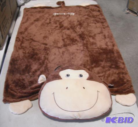 lot 145 image: Kids Travel Blanket Set by Goffa - Monkey - T...