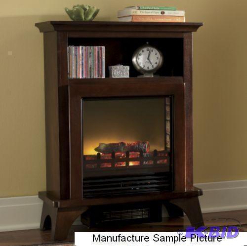 lot 151 image: Cherry Finish Petite Electric Fireplace with ...