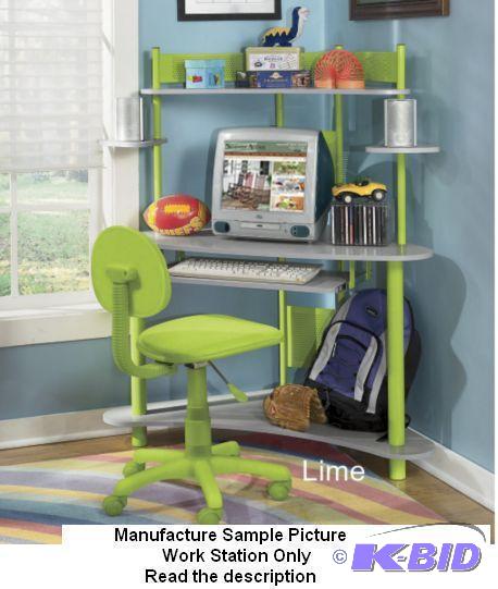 lot 154 image: Lime Green Corner Work Station - Great featur...