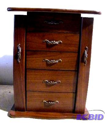 lot 178 image: Table Top Jewelry Case - Walnut finish - Has ...
