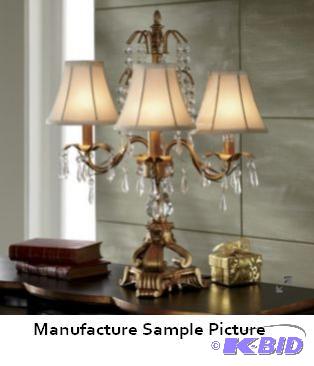 lot 185 image: Chandelier Lamp - &quotCrystal like&quo...