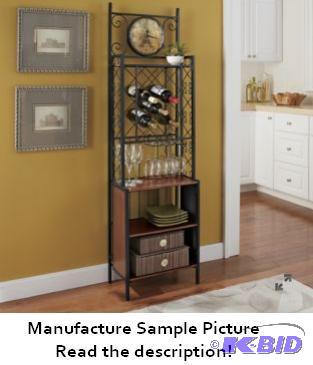 lot 190 image: Bakers Rack with Clock -&nbspDetailed scroll...