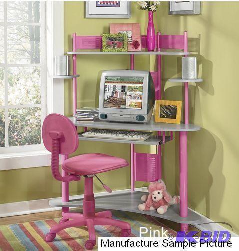 lot 33 image: Pink and Gray Corner DeskWork Station - Grea...