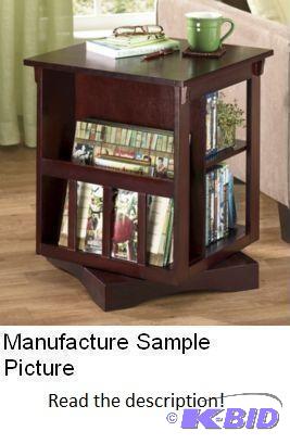lot 37 image: Revolving End Table - Walnut Finish - Swings ...