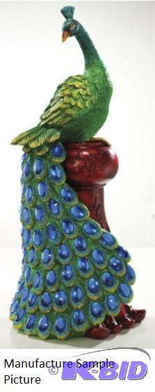 lot 41 image: Bejeweled Peacock Figurine -&nbspResin in be...