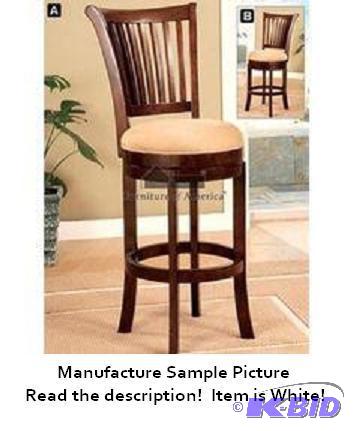 lot 64 image: Mission Back Swivel Bar Stool - White - 29&qu...