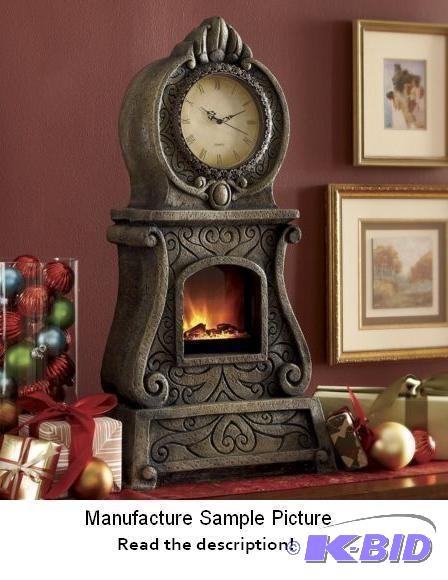 lot 65 image: Fireplace Clock - This unique piece mimics a ...