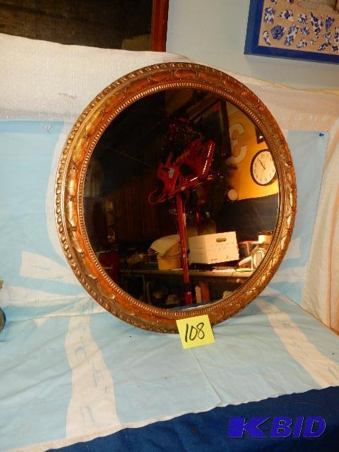 Wood and Plaster Cast Mirror