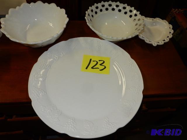 Milk Glass SErving Plates, Dishes