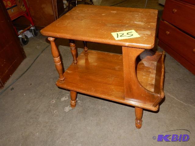 Maple End Table, Magazine Rack