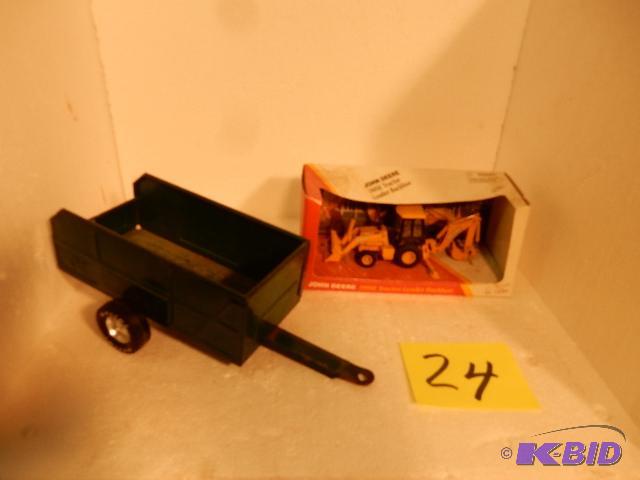 Collecitlbe Toy.. Utility Trailer, John Deere 310SE Tractor.  Backhoe  150 Scale