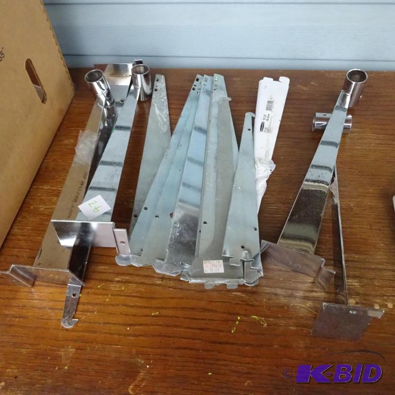 Slat wall and clip in shelving brackets...