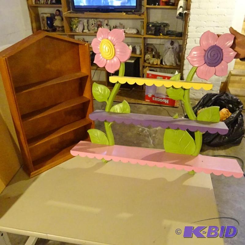 Plastic and wood wall hanging shelves...
